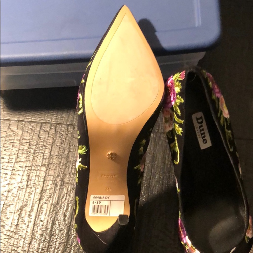 Dune Black Suede Pumps with Appliqué - Picture 4 of 6